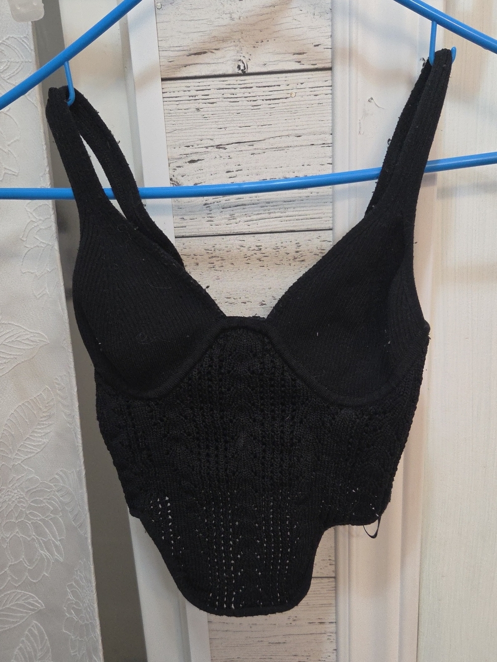 Garage Black Knit Longline Bralette